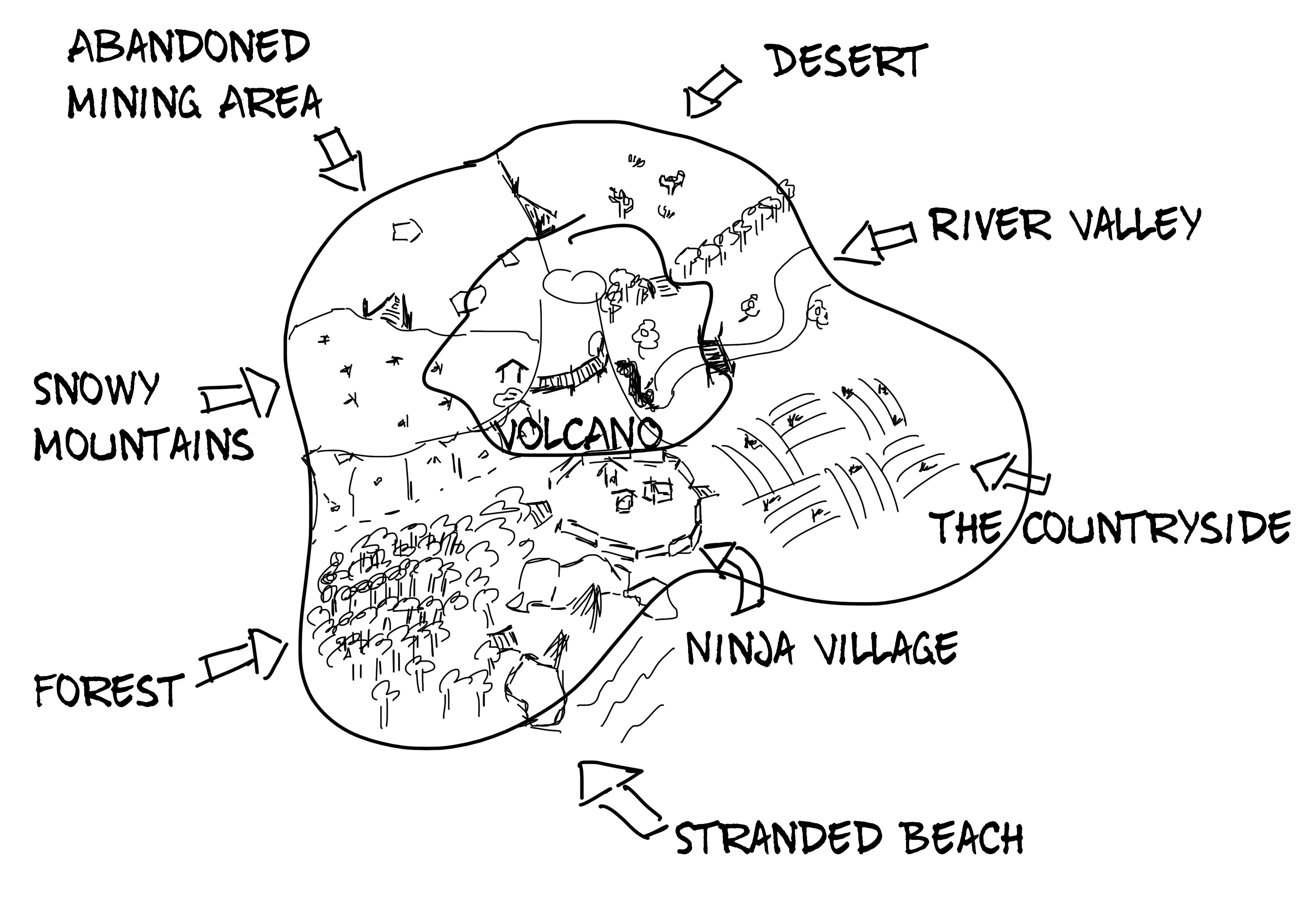 Concept art of the game world